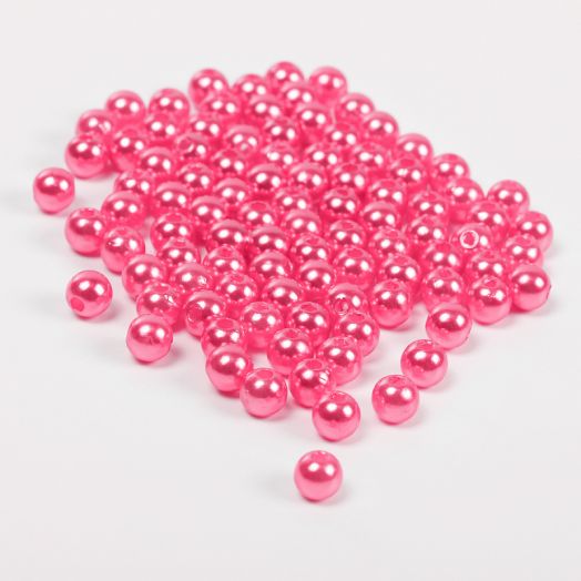 Бусины под жемчуг (пластик) Розовый Разные диаметры (SBT-Perl.096)