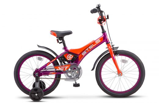 Детский велосипед Stels Jet 18" Z010 фиолетово-оранжевый