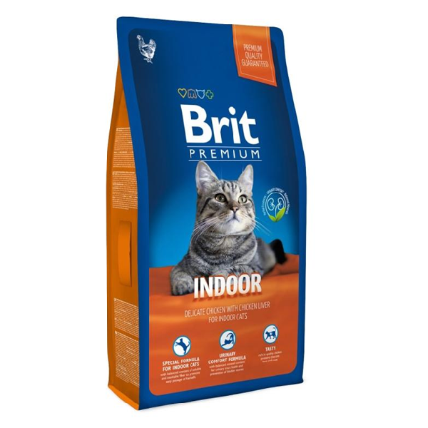 Сухой корм для кошек Brit Premium Indoor с курицей и печенью