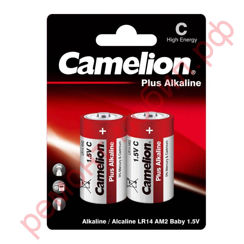Батарейка алкалиновая Camelion LR14/2BL Plus Alkaline (цена за блистер 2 шт)