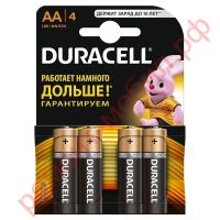 Батарейка алкалиновая Duracell LR06 AA BL4 (блистер 4 штуки)
