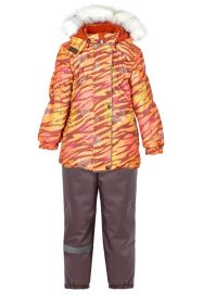 Зимний костюм-комплект для девочки, JAMANTA  Оранжевый-какао (тигровый)