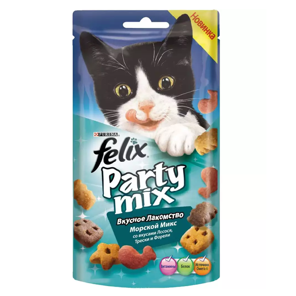 Лакомство для кошек Felix Party Mix Морской Микс