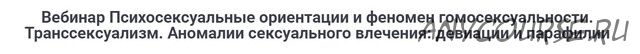 Психосексуальные ориентации и феномен гомосексуальности. Транссексуализм (Владимир Есаулов)