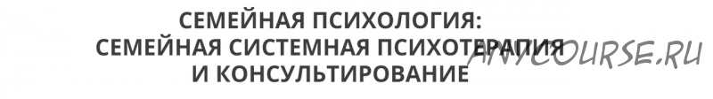 Семейная системная психотерапия и консультирование, 4 модуль (Ирина Камаева)