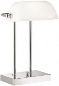Лампа Настольная Офисная Lamp Banker A1200LT-1CC Хром, Белый / Арт Ламп