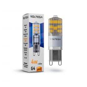 Лампа Светодиодная Voltega G9 4W 2800K 7124 Прозрачная, Алюминий / Вольтега