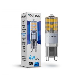 Лампа Светодиодная Voltega G9 4W 4000K 7125 Прозрачная, Алюминий / Вольтега