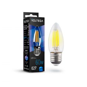 Лампа Филаментная Voltega E27 6W 4000K 7029 Прозрачная, Стекло / Вольтега