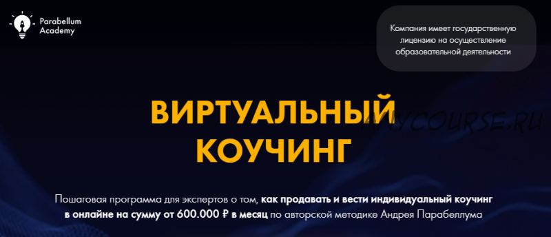 Виртуальный коучинг. Пакет «Первые результаты», 2020 год (Андрей Парабеллум)