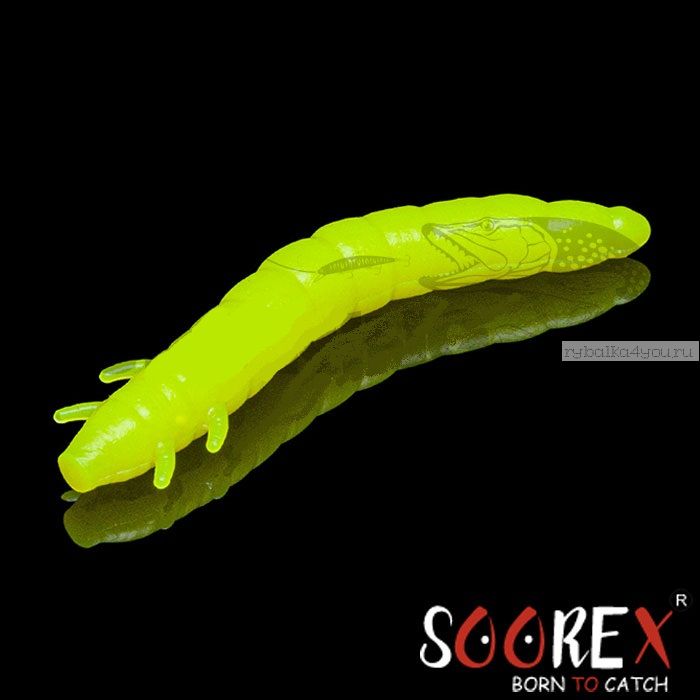 Силиконовая приманка Soorex King Worm 55мм/ 1.8 гр / 7 шт. в уп/ цвет: 113 Лимон