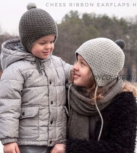 [knitterra] Детская шапка «Chess Ribbon Earflaps Hat» (Таня Мулокас)