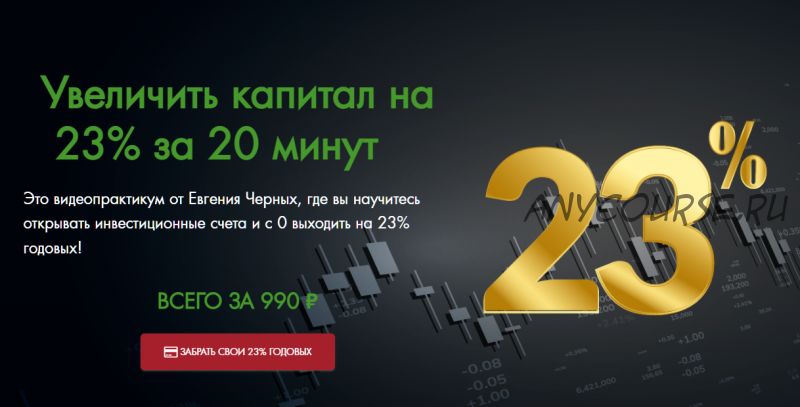 Увеличить капитал на 23% за 20 минут (Евгений Черных)