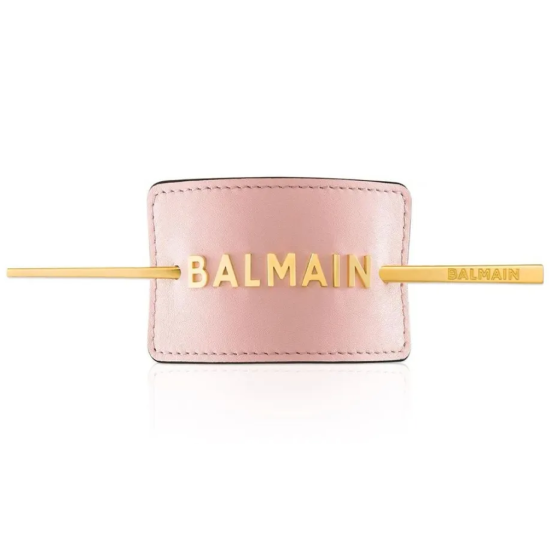 Balmain Hair Заколка для волос розовая с лого цвет золото Лимитированная Коллекция