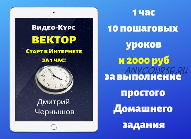 Вектор. Пошаговый видео-курс с бонусом 2000 рублей. Пакет «Самостоятельный» (Дмитрий Чернышов)