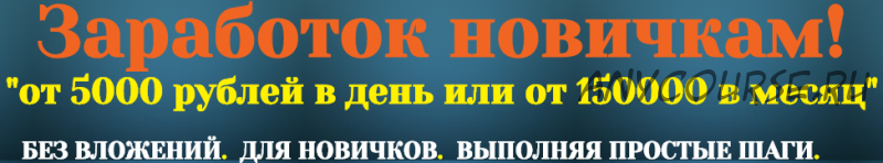 Заработок для новичков от 5 000 рублей в день или 150 000 рублей в месяц (Денис Хазаров)