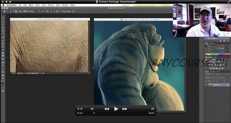 Набор текстур для фотошоп / Creature/Elephant Skin Texture Pack + Video (Аарон Блейз)