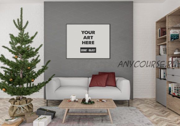 [Creativefabrica] Christmas Interior, Frame Mockup - 6242298 (Elmil Design)