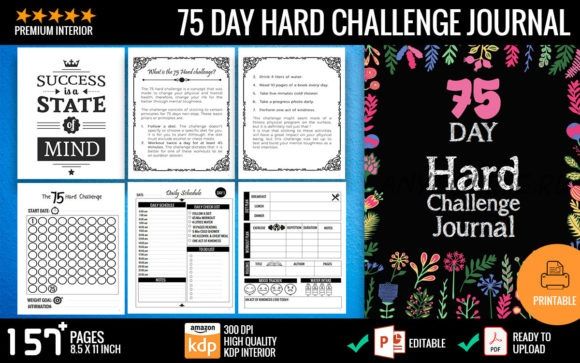 [Сreativefabrica] 75 Day Hard Challenge Journal (SamiJou)