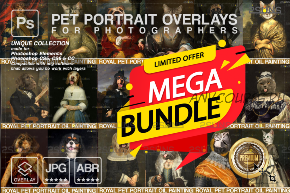 [Сreativefabrica] Mega Bundle Royal Pet Portrait Templates (2Suns)