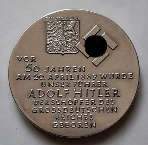 медаль 1939 Германия 50 лет UNC Редкость