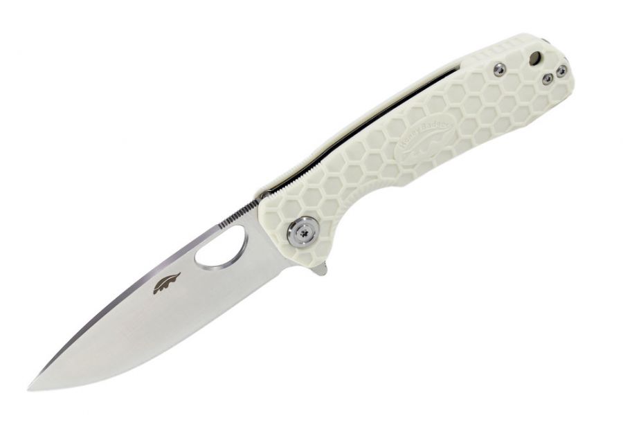 Нож Honey Badger (Хани Баджер) Flipper D2 L (HB1042) с белой рукоятью