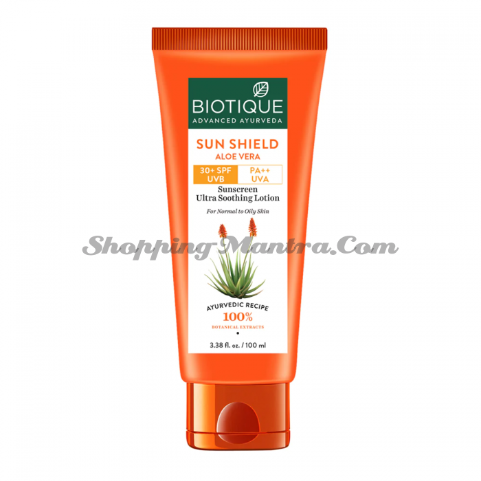 Солнцезащитный лосьон Алое Вера SPF30 Биотик | Biotique Bio Aloe Vera Face Sun Lotion SPF30