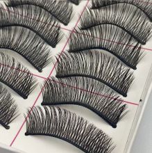 Накладные ресницы многоразовые искусственные длинные для глаз для макияжа набор 10 пар, 12 мм