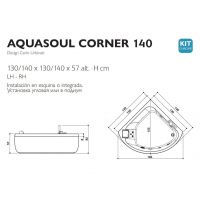 Гидромассажная ванна Jacuzzi Aquasoul Corner 140х140 схема 2