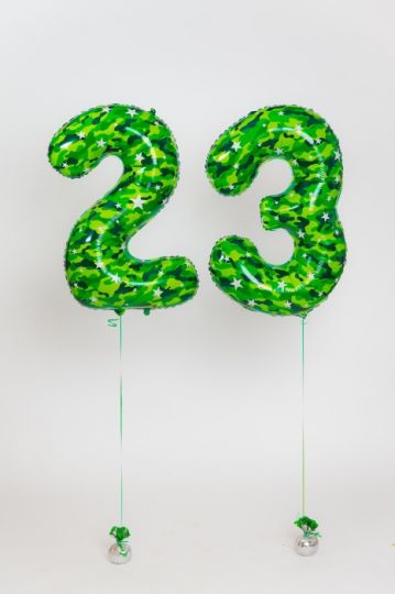 Цифры 23 (СПЕЦИАЛЬНАЯ АКЦИЯ) набор фольгированных шаров с гелием