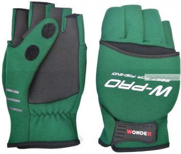 Перчатки-варежки Wonder WG-FGL072 зелено-черные