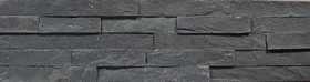 Декоративный Искусственный Камень Next Stone Натуральный Сланец Black Slate (С) 150х600х12-15 1м2 Сланцевый Камень / Некст Стоун