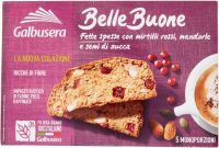 Хлебцы с клюквой, миндалем и тыквенными семечками Galbusera 200 г, Bellebuone colazione mirtilli rossi e mandorle 200 g