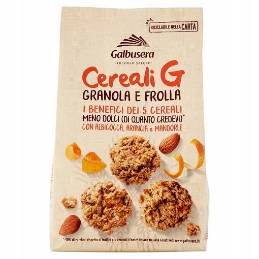 Печенье злаковое с фруктами Galbusera 300 г, CerealiG - Granola e Frolla FRUTTA 300 g