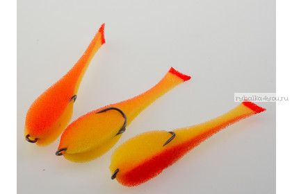 Поролоновые рыбки Leader оснащенные двойником 140 мм / 5 шт. в уп / цвет: 25 UV