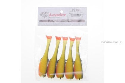 Поролоновая рыбка Leader на офсете 90мм / 5 шт. уп. / цвет: 23 UV
