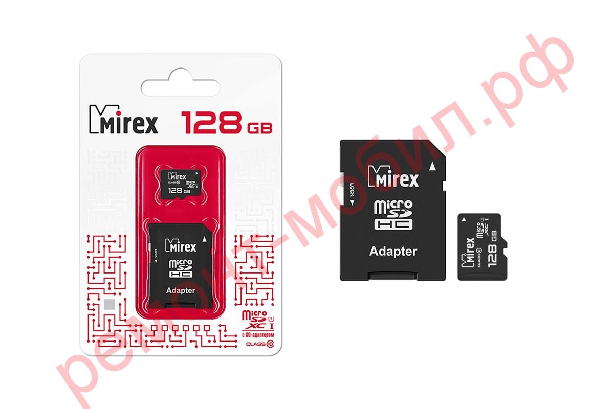 Карта памяти MicroSDХC Mirex 128 GB UHS-I U1 ( 10 сlass ) с адаптером