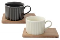 Чайный набор на 2 персоны "Время отдыха", чёрная и светло-оливковая, 0.25 л
