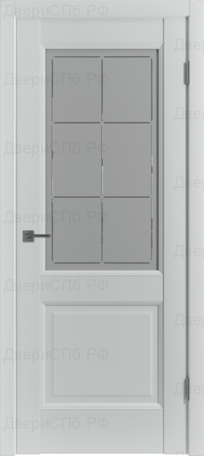 Дверь ПО EMALEX 2 STEEL CRYSTAL CLOUD, серый