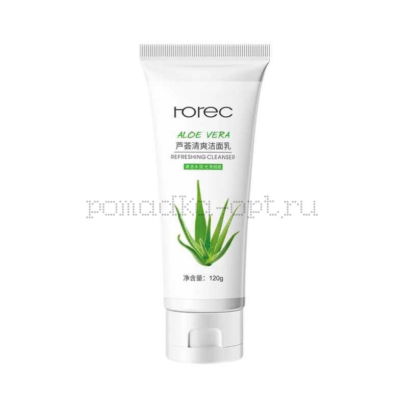 Rorec Очищающая и освежающая пенка для лица с экстрактом алоэ вера Aloe Vera Refreshing Cleanser, 120г