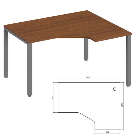 Trend Metal Эргономичный стол правый 1400x1200x750 мм