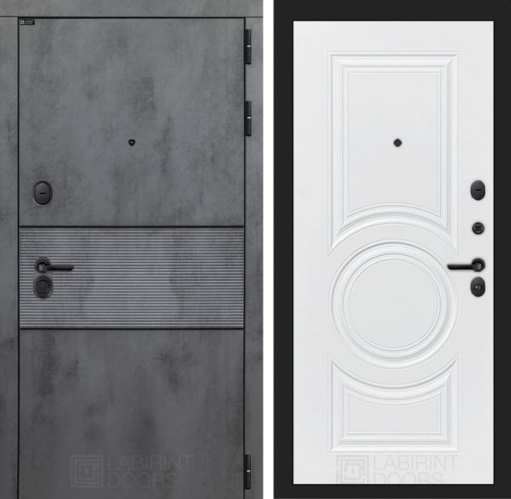 Дверь входная Лабиринт INFINITY 23 Белый софт металлическая