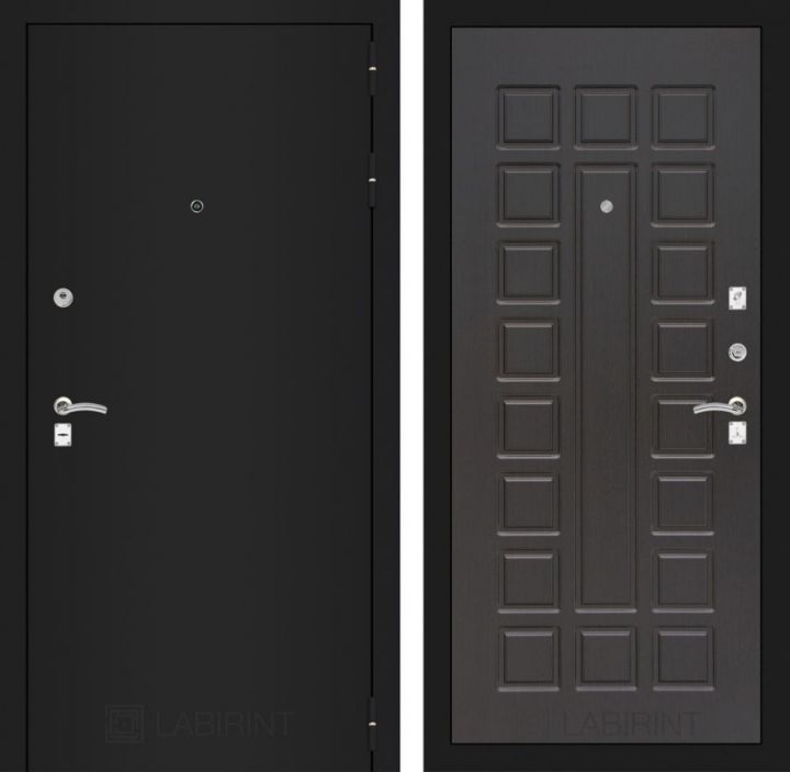 Дверь Входная Лабиринт CLASSIC шагрень черная 04 Венге, металлическая