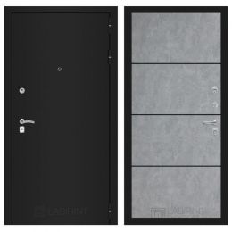 Дверь Входная Лабиринт CLASSIC шагрень черная 25 Бетон светлый, металлическая
