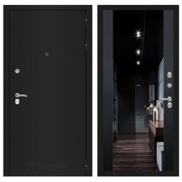 Дверь Входная Лабиринт CLASSIC шагрень черная с зеркалом Максимум с тонировкой Черный кварц, металлическая