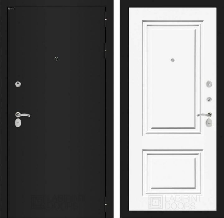 Дверь Входная Лабиринт CLASSIC шагрень черная 26 Эмаль, металлическая