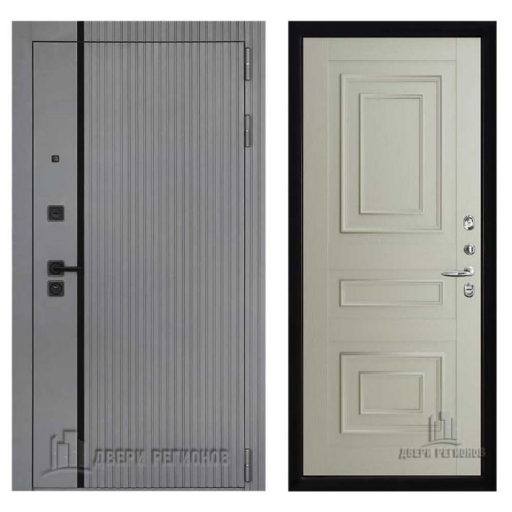 Дверь входная Двери Регионов Президент Лайн Силк Титан Флоренция 62001 Серена Светло-серый металлическая