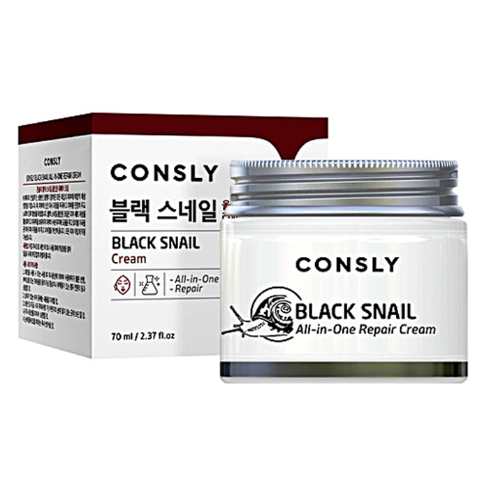 CONSLY Крем для лица восстанавливающий с муцином черной улитки. Black snail all-in-one cream, 70 мл.