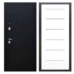 Дверь входная металлическая Армада X5 Черный муар Сити Белый Ясень