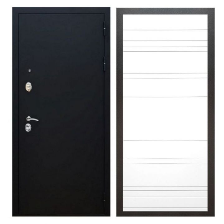 Дверь входная металлическая Армада X5 Черный муар ФЛ-14 Белый Софт